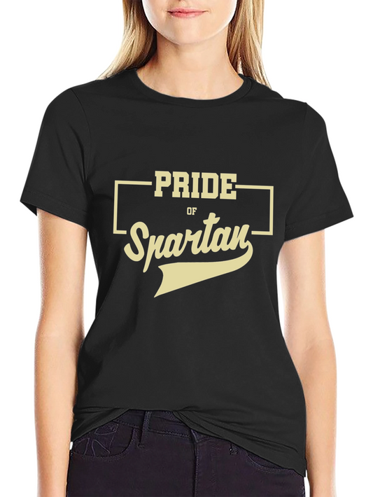Camiseta Negra Pride of Spartan Estilo Casual