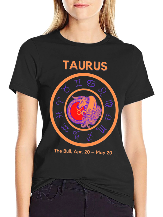 Camiseta Negra Signo Tauro Zodiaco Astrología