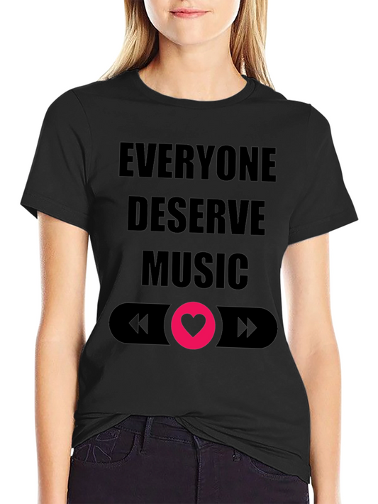 Camiseta Negra Todos Merecen Música Diseño Amor