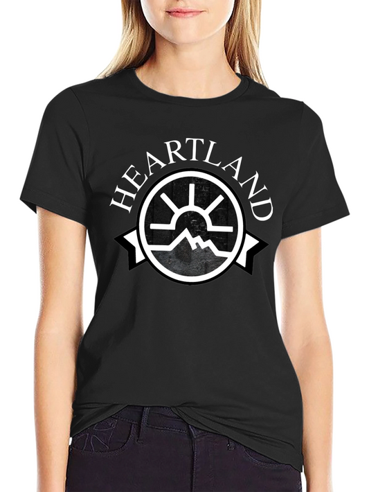 Camiseta Negra Heartland - Diseño Gráfico Único