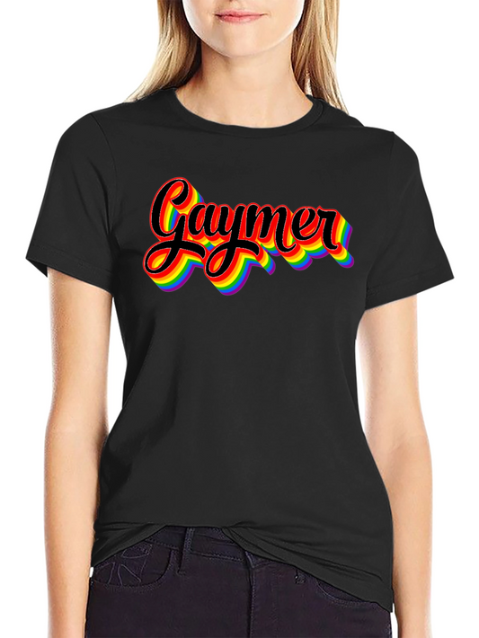 Camiseta Gaymer con diseño de arcoíris