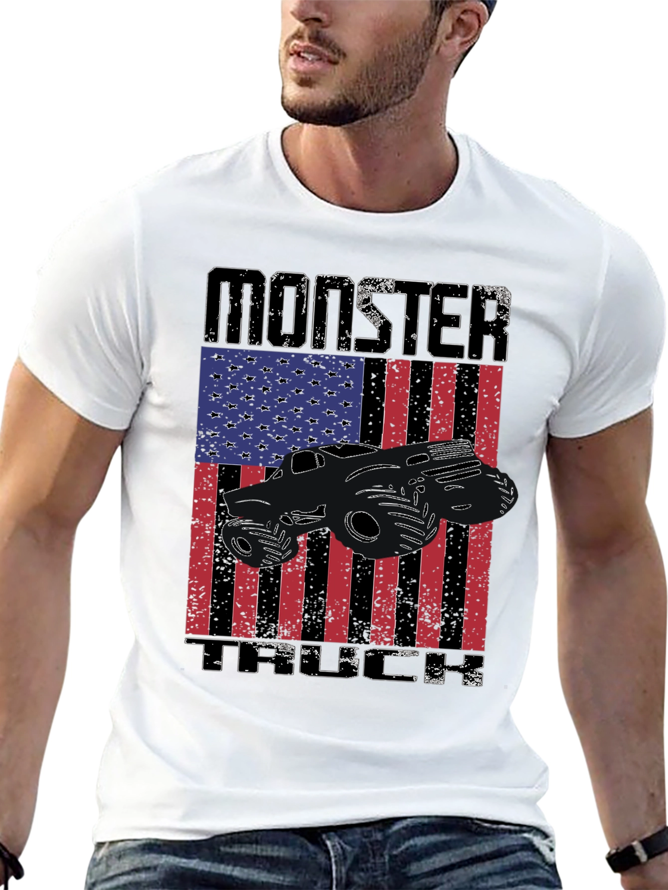 Camiseta Negra Monster Truck USA