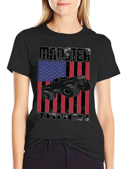 Camiseta Negra Monster Truck USA