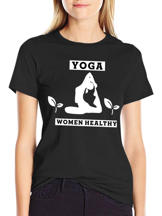 Camiseta Yoga Mujer Saludable Negra