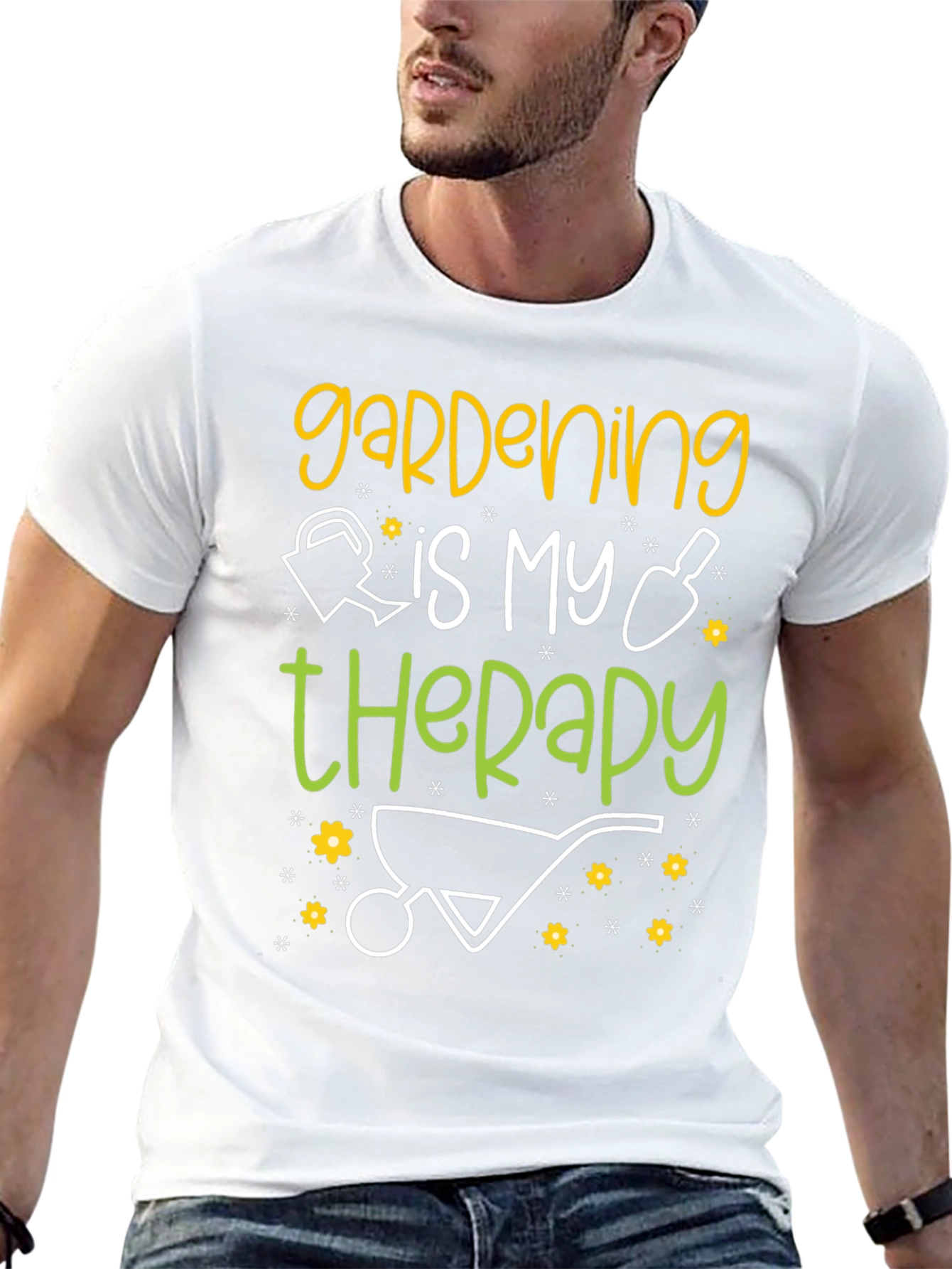 Camiseta Negra: Jardinería es mi Terapia