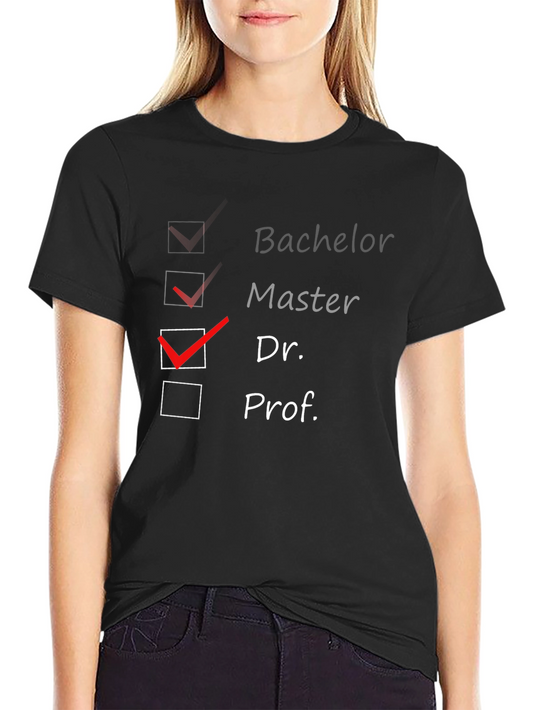 Camiseta Negra Graduado: Máster y Doctorado