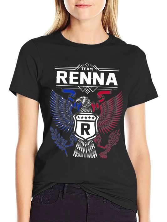 Camiseta Negra Team Renna Diseño Águila Americana