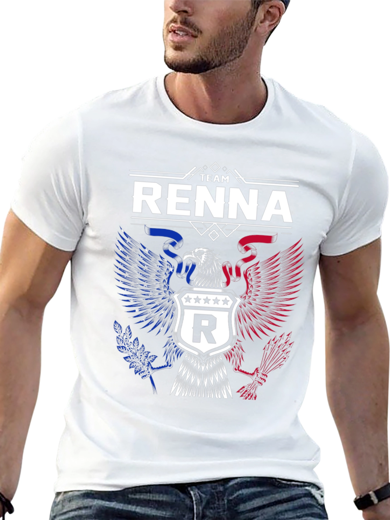 Camiseta Negra Team Renna Diseño Águila Americana