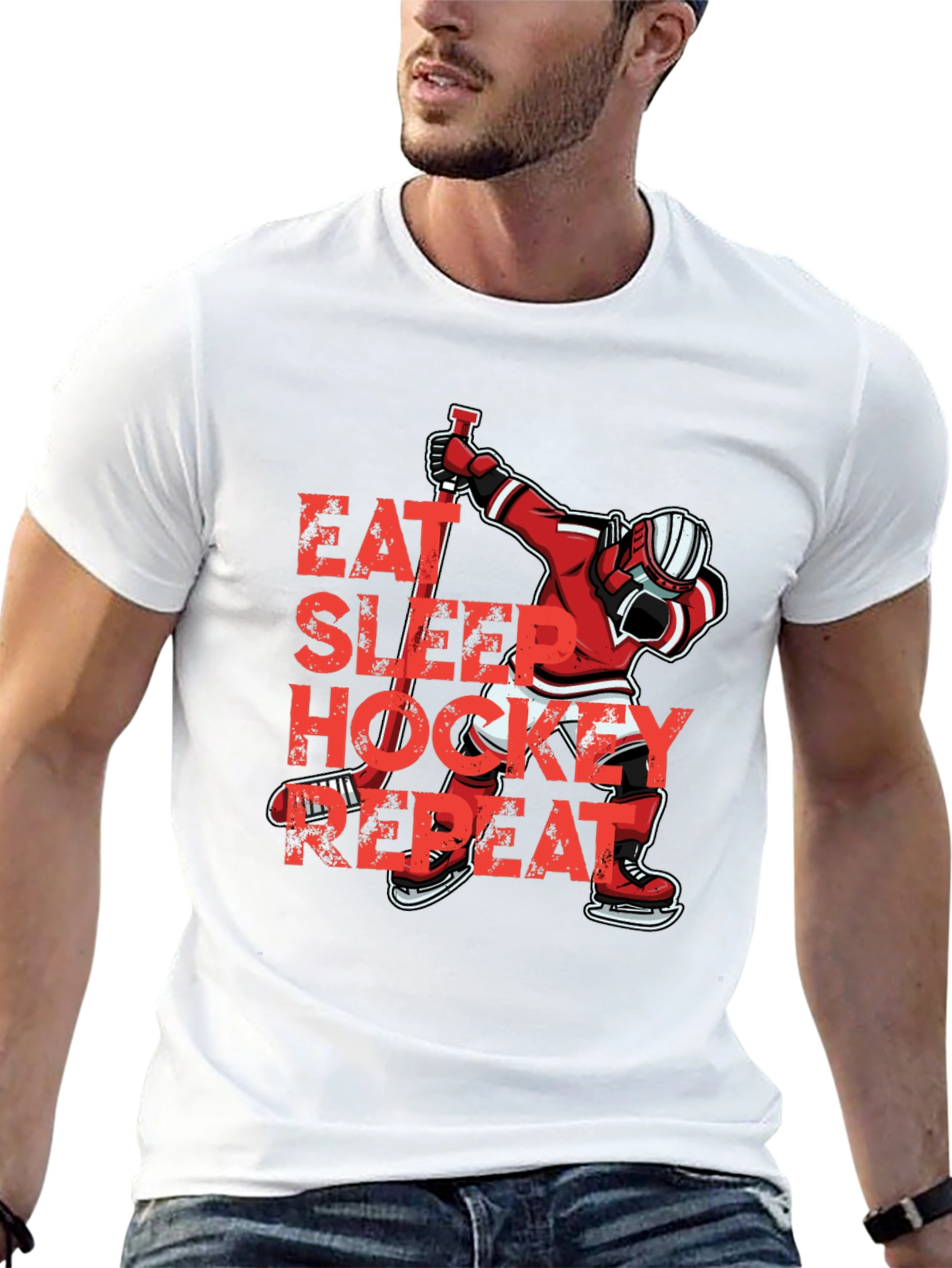 Camiseta Hockey Eat Sleep Repeat
