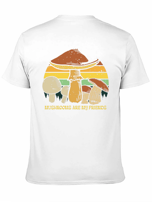 Camiseta Negra con Diseño de Setas Mushrooms Are My Friends