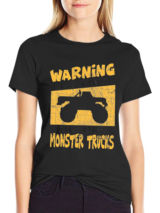 Camiseta Negra: Warning Monster Trucks