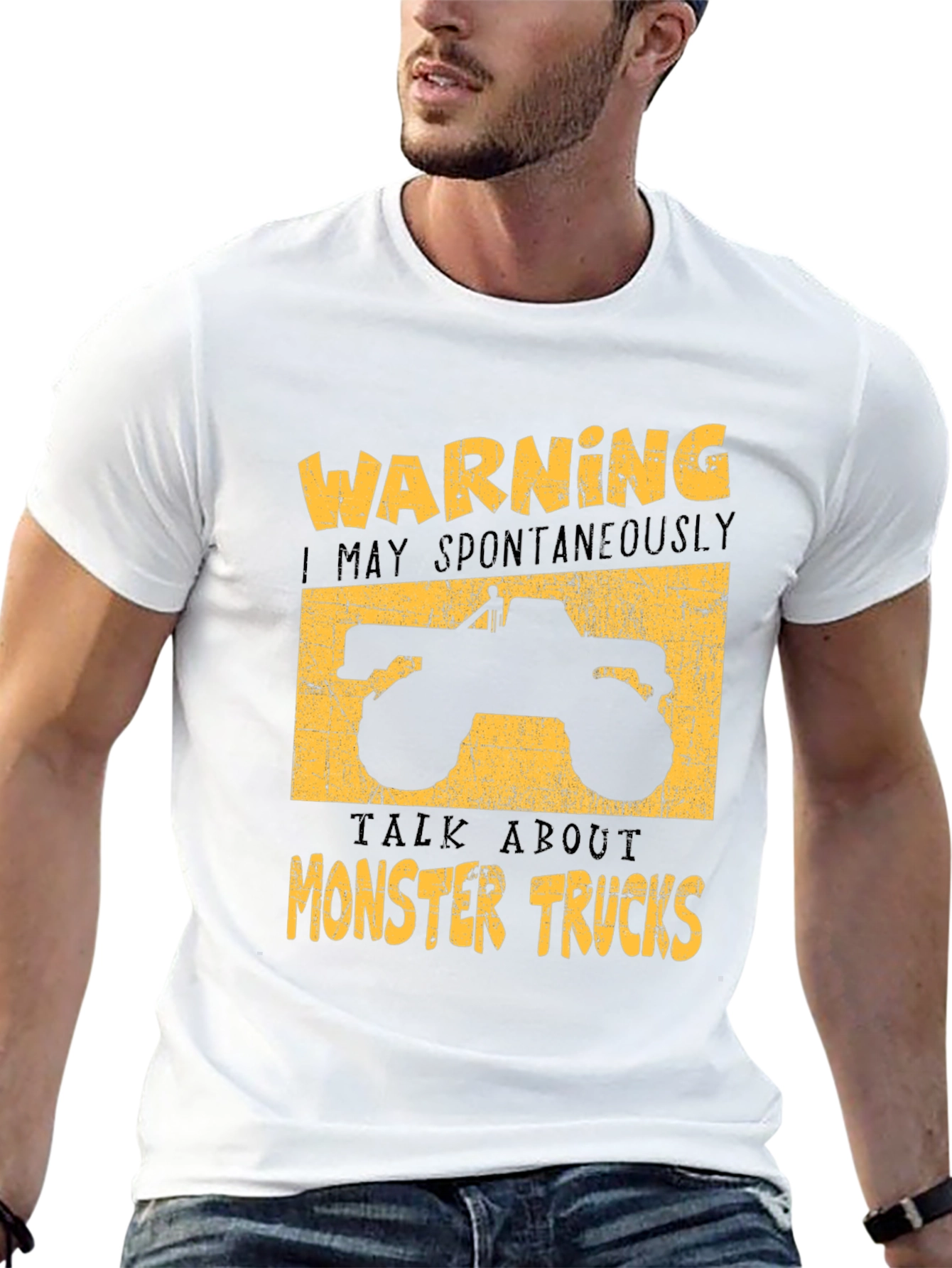 Camiseta Negra: Warning Monster Trucks
