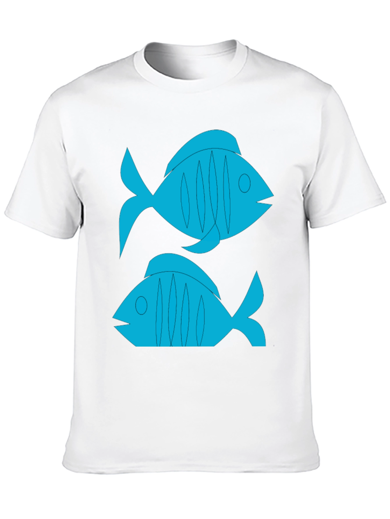 Camiseta Negra con Diseño de Peces Azules