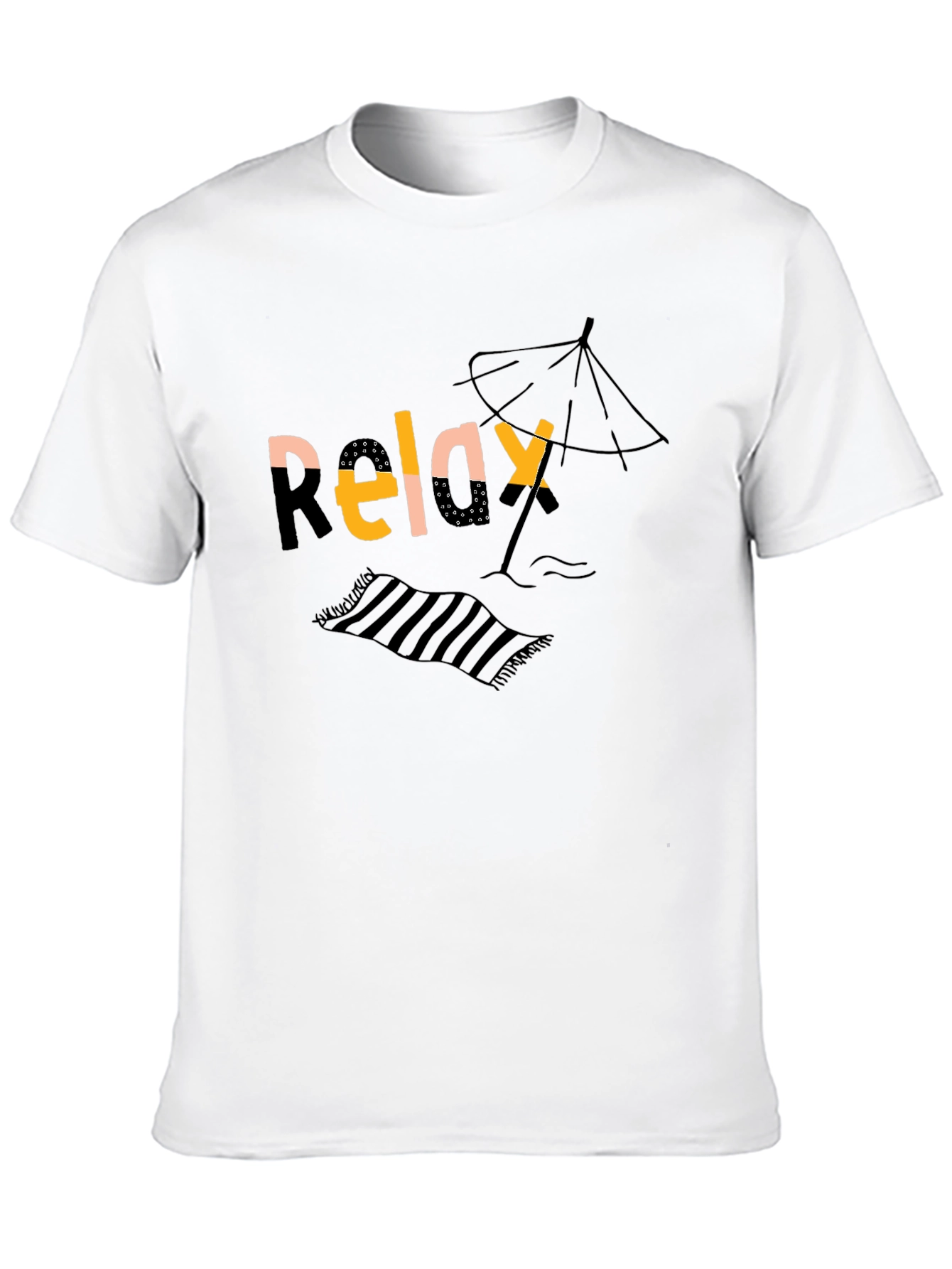 Camiseta Negra Relax Playa Casual Hombre