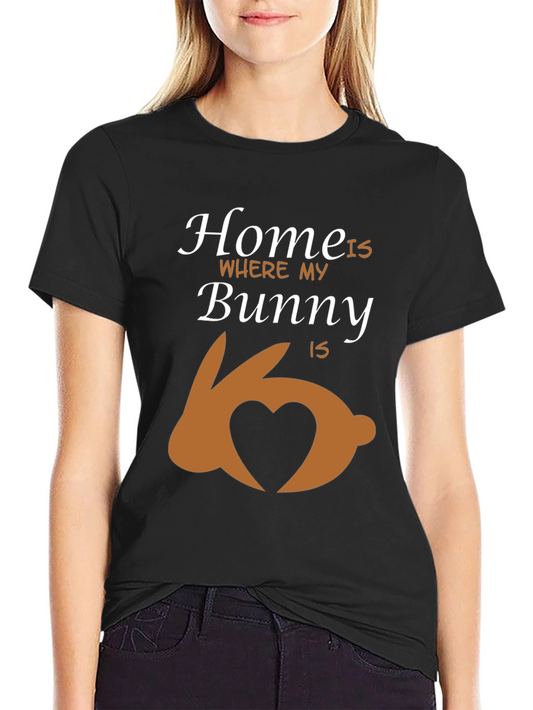 Camiseta Negra Home is Where my Bunny is