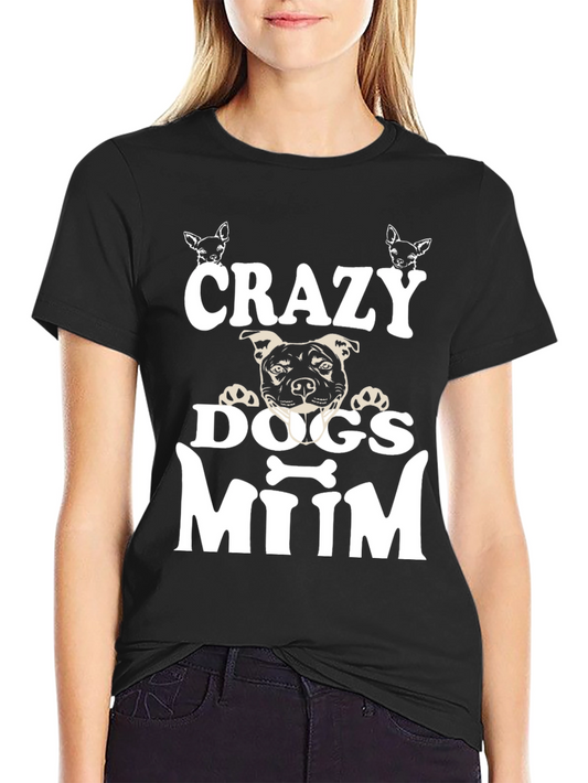 Camiseta Negra Crazy Dogs Mum