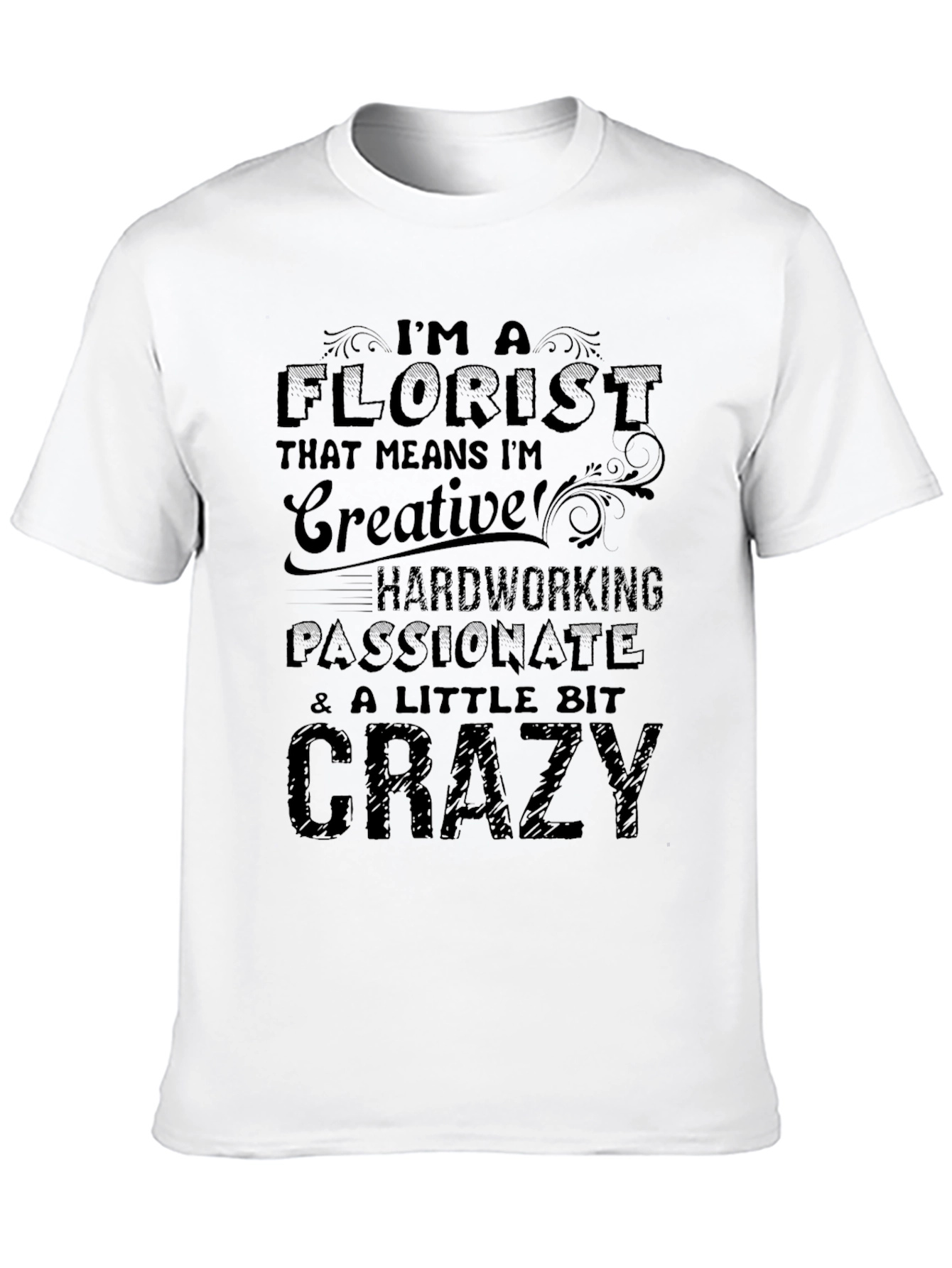 Camiseta Negra Florista Creativa y Apasionada