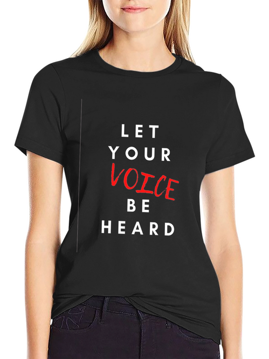 Camiseta Negra con Mensaje Let Your Voice Be Heard