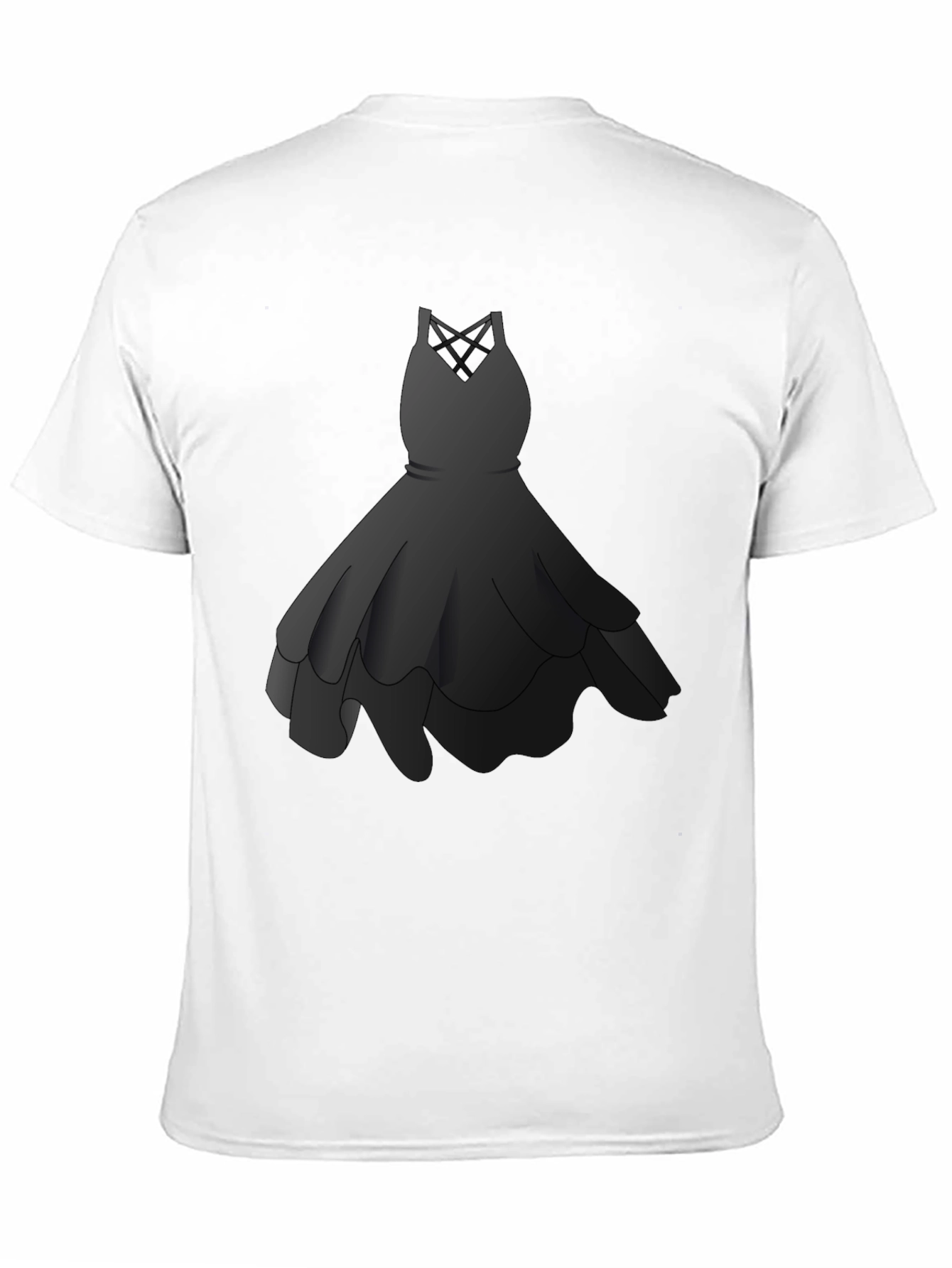 Camiseta Negra con Diseño de Vestido Elegante