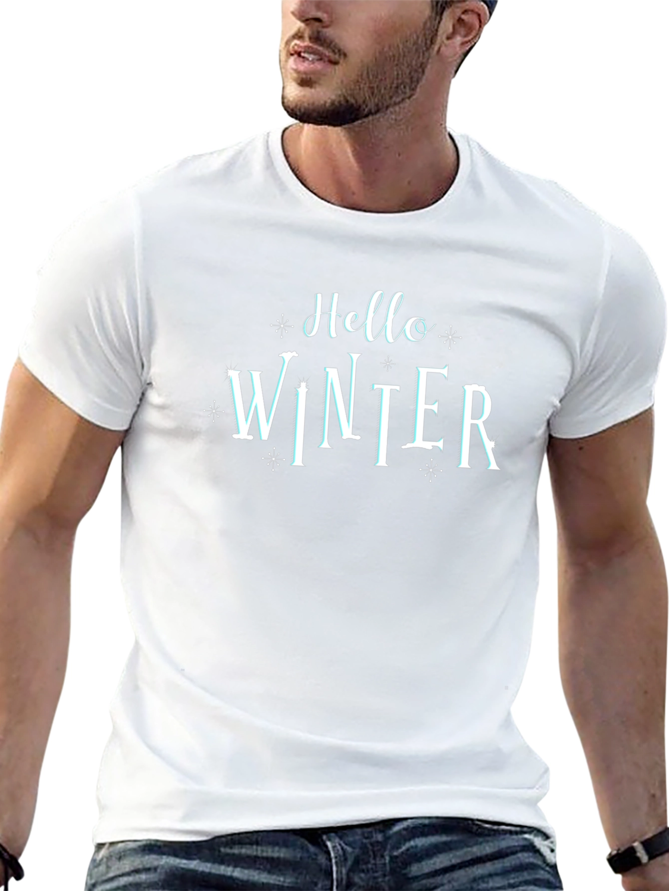 Camiseta Negra Hello Winter Invierno
