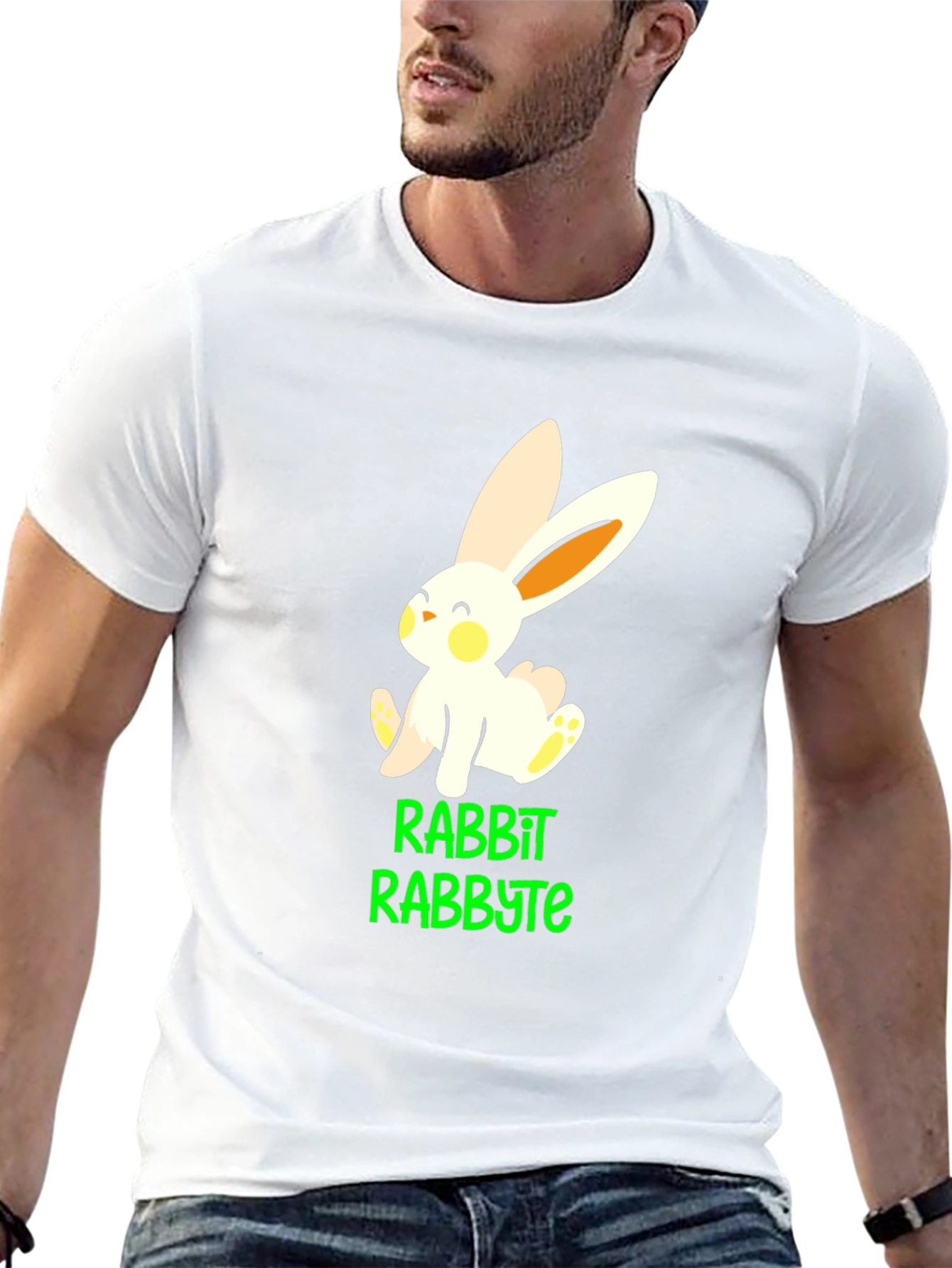Camiseta Negra con Diseño de Conejo Rabbyte