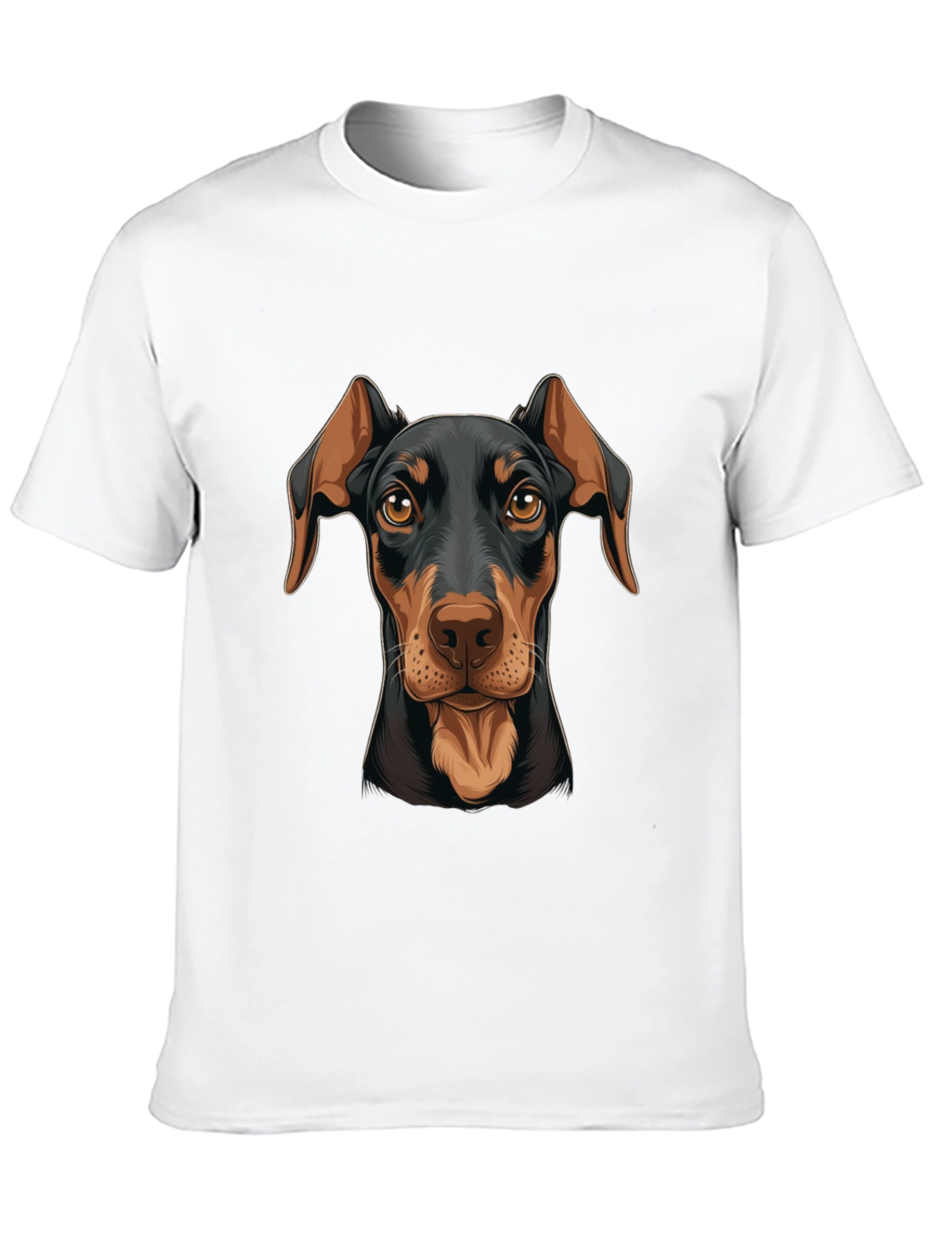 Camiseta Negra con Estampado de Dóberman