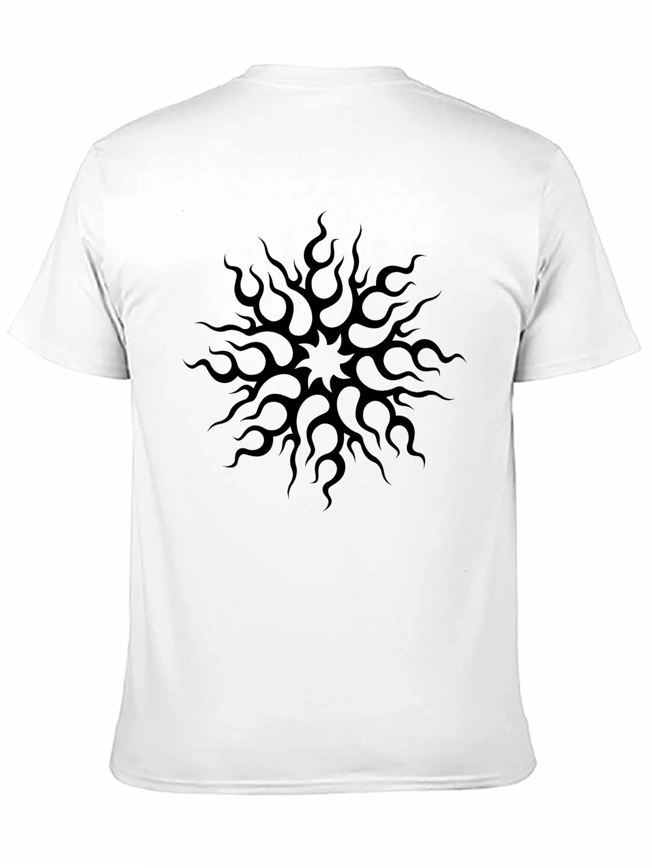 Camiseta Negra Estampado Mandala Tribal