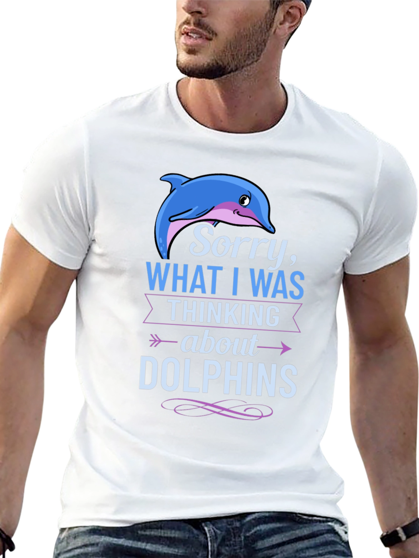 Camiseta Hombre: Lo Siento Delfines en Mente
