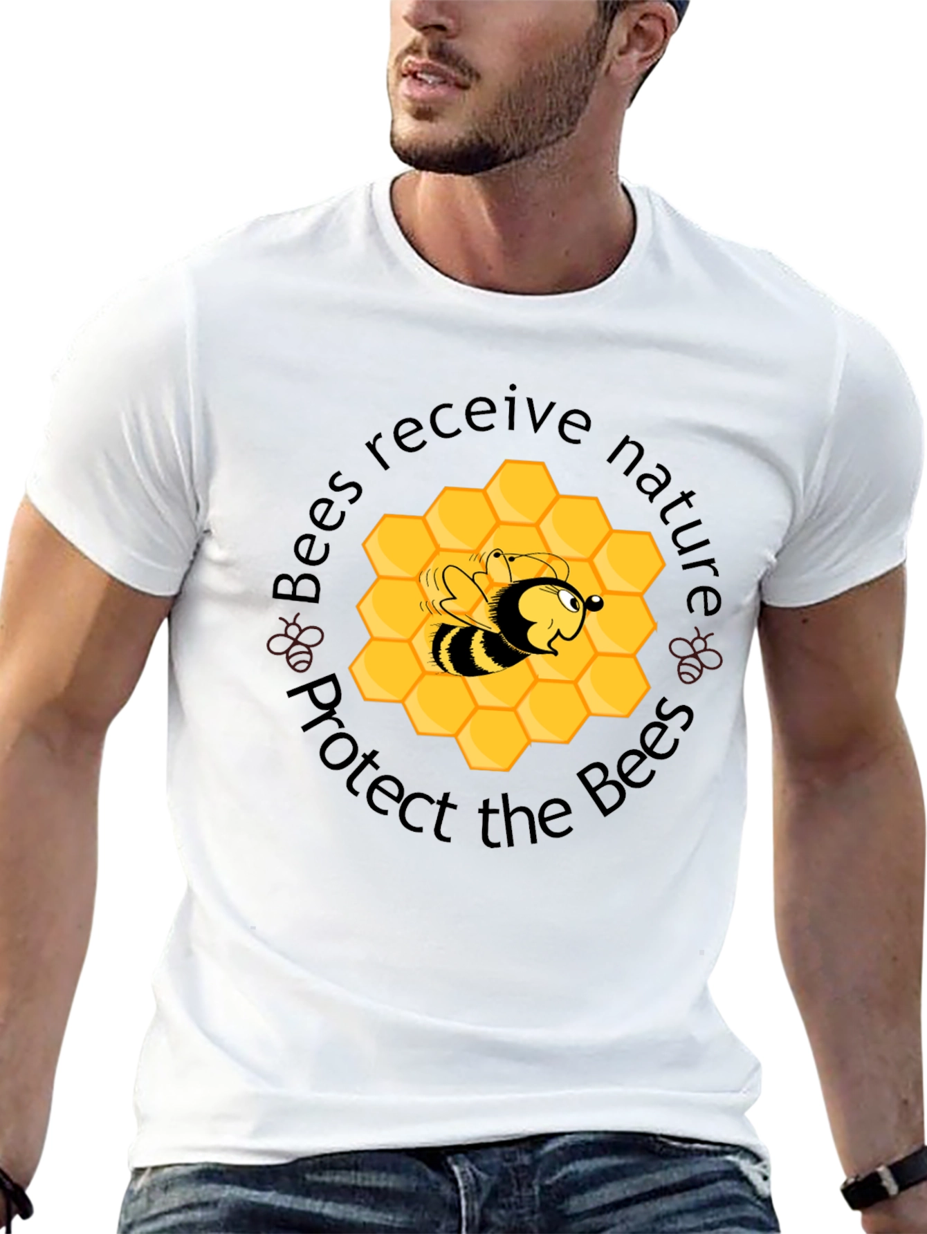 Camiseta Negra Protege las Abejas