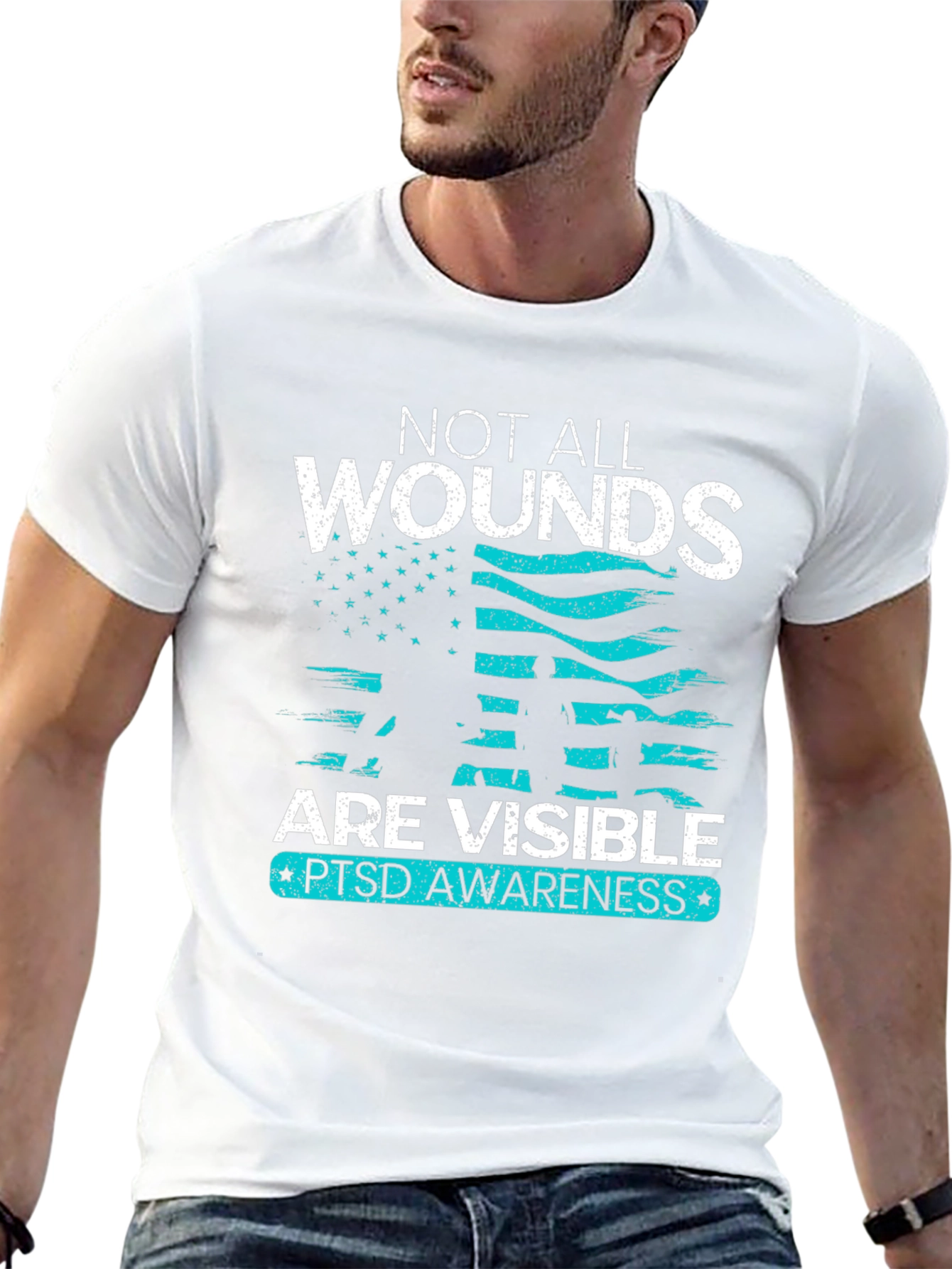Camiseta PTSD Awareness No Todas las Heridas Son Visibles