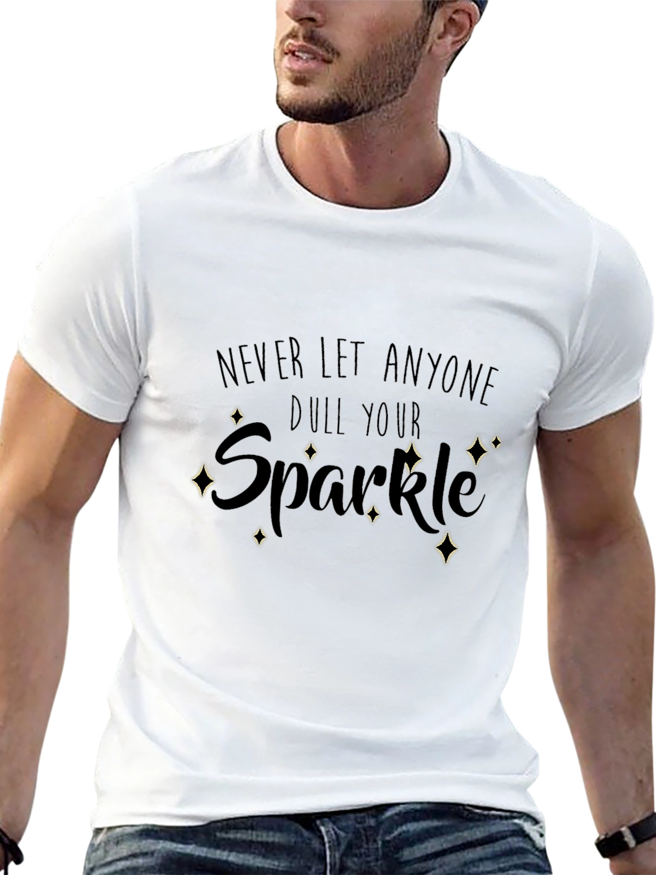 Camiseta Negra con Mensaje Inspirador Sparkle
