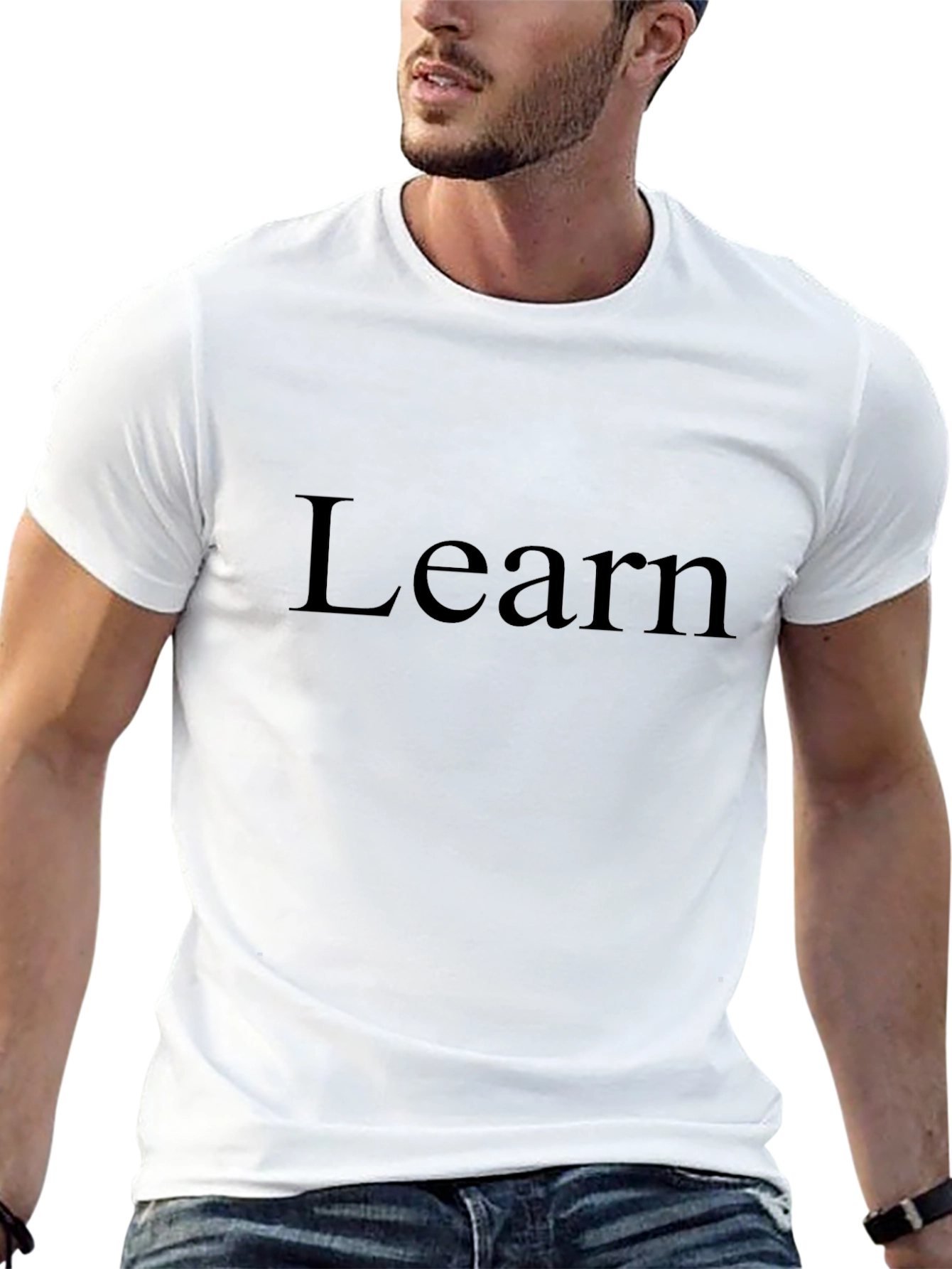 Camiseta Negra Learn para Estudiantes y Profesionales