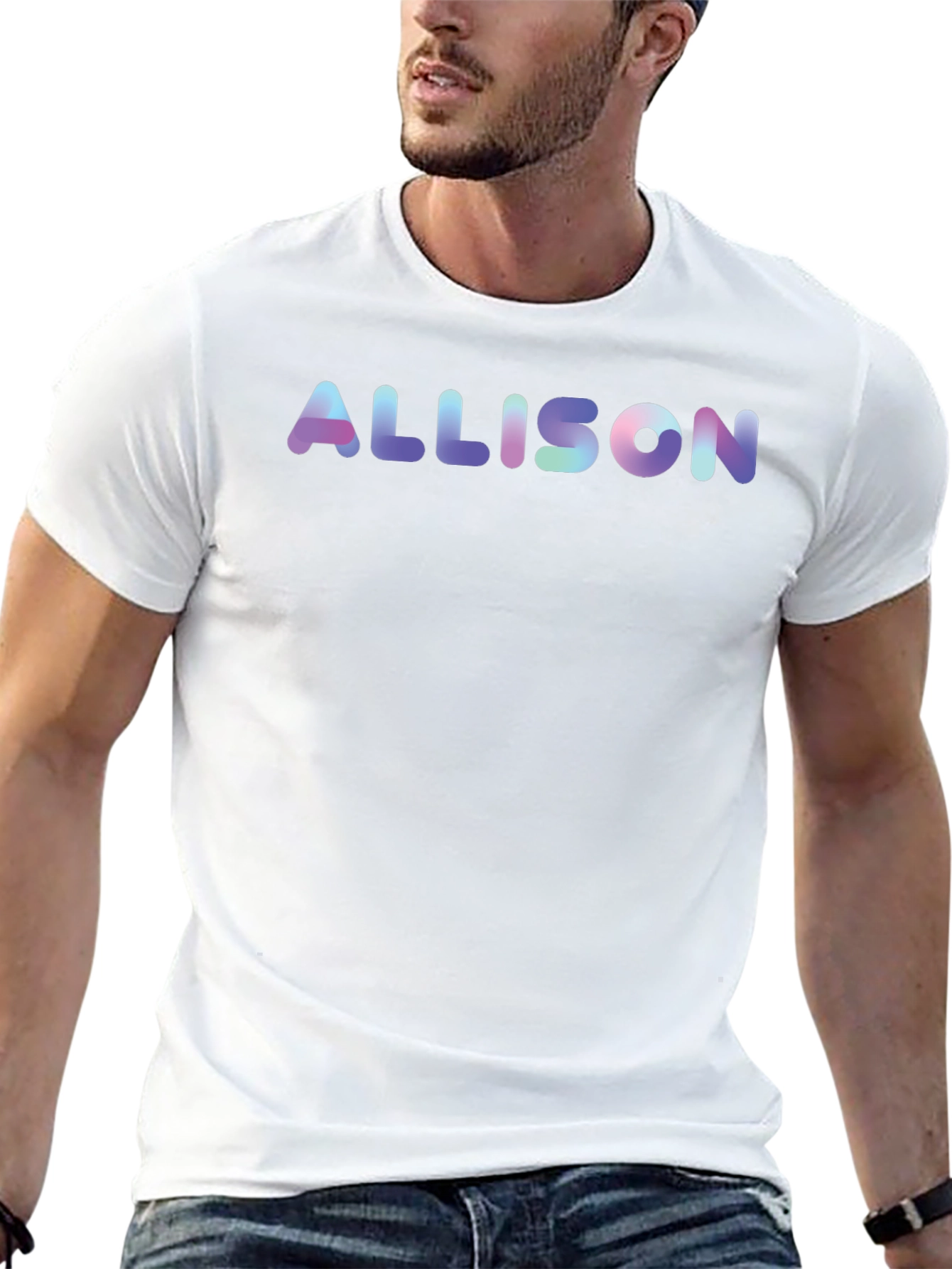 Camiseta Negra con Nombre Allison Estilo Degradado