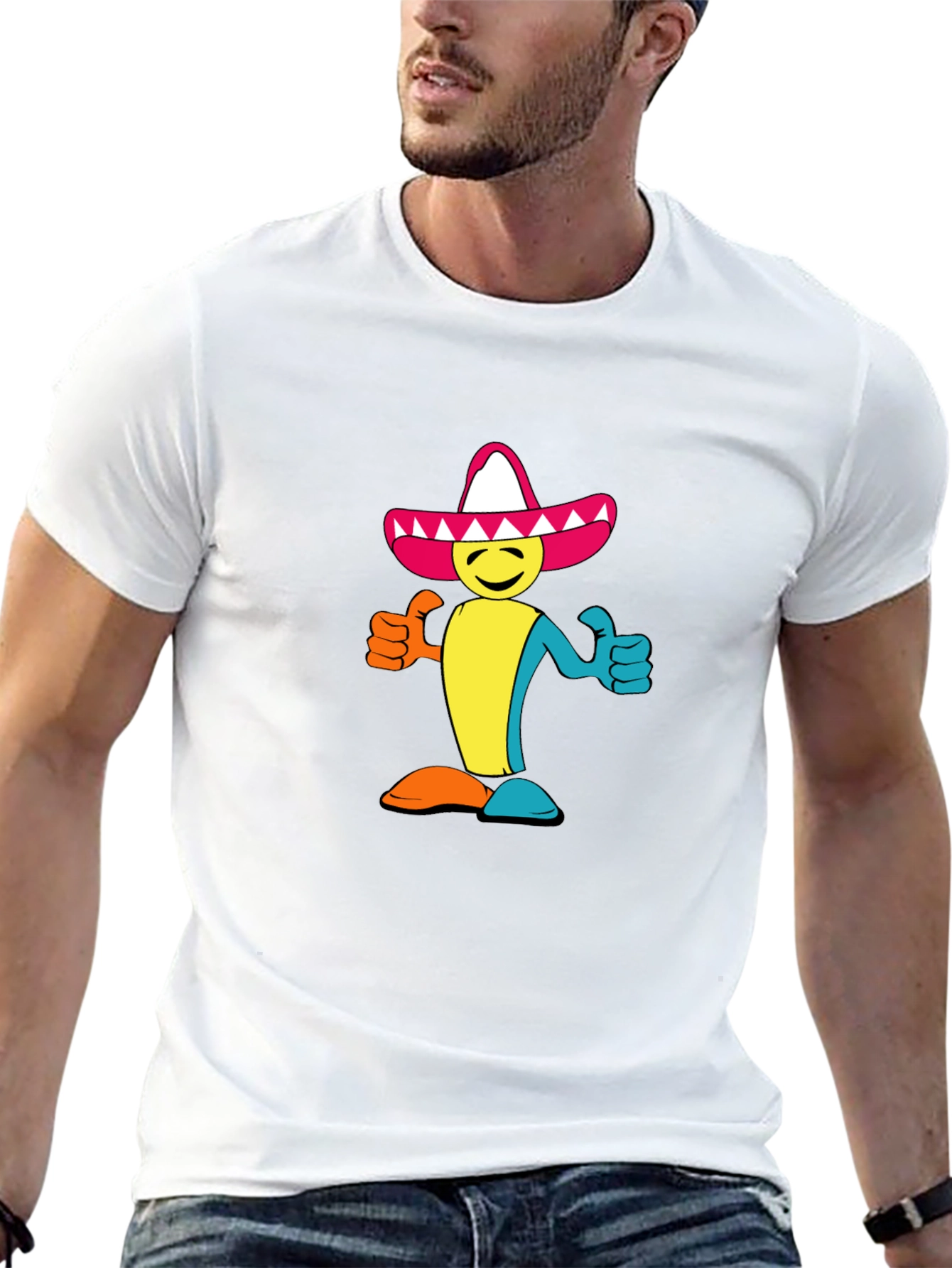 Camiseta Negra con Diseño Mexicano Alegre