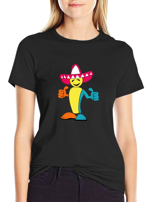 Camiseta Negra con Diseño Mexicano Alegre