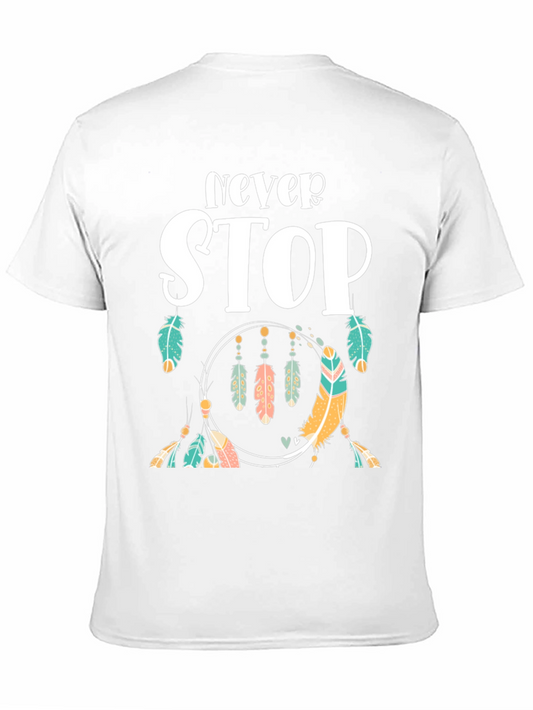 Camiseta Negra con Diseño Never Stop