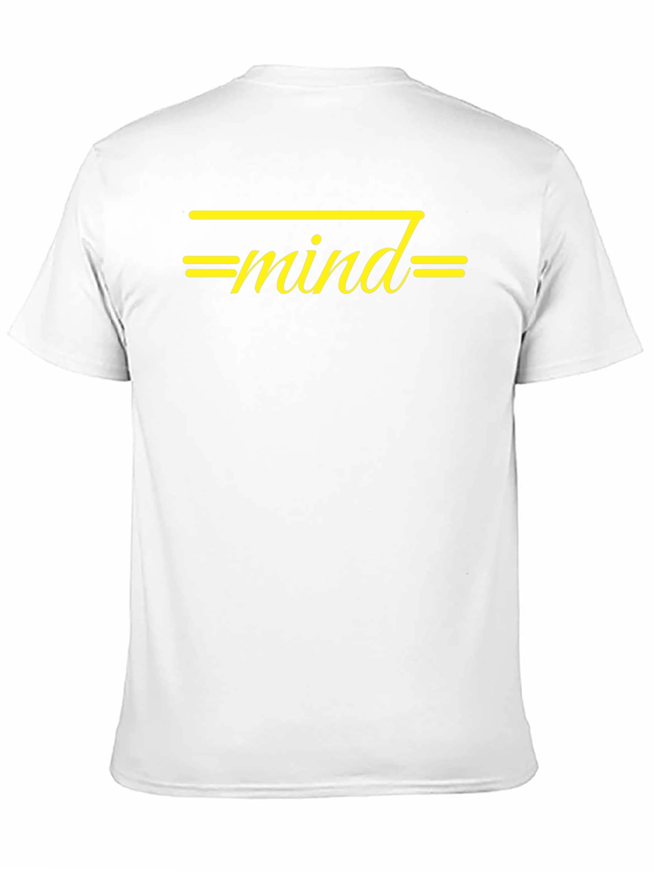 Camiseta Negra Hombre con Diseño Mind en Amarillo
