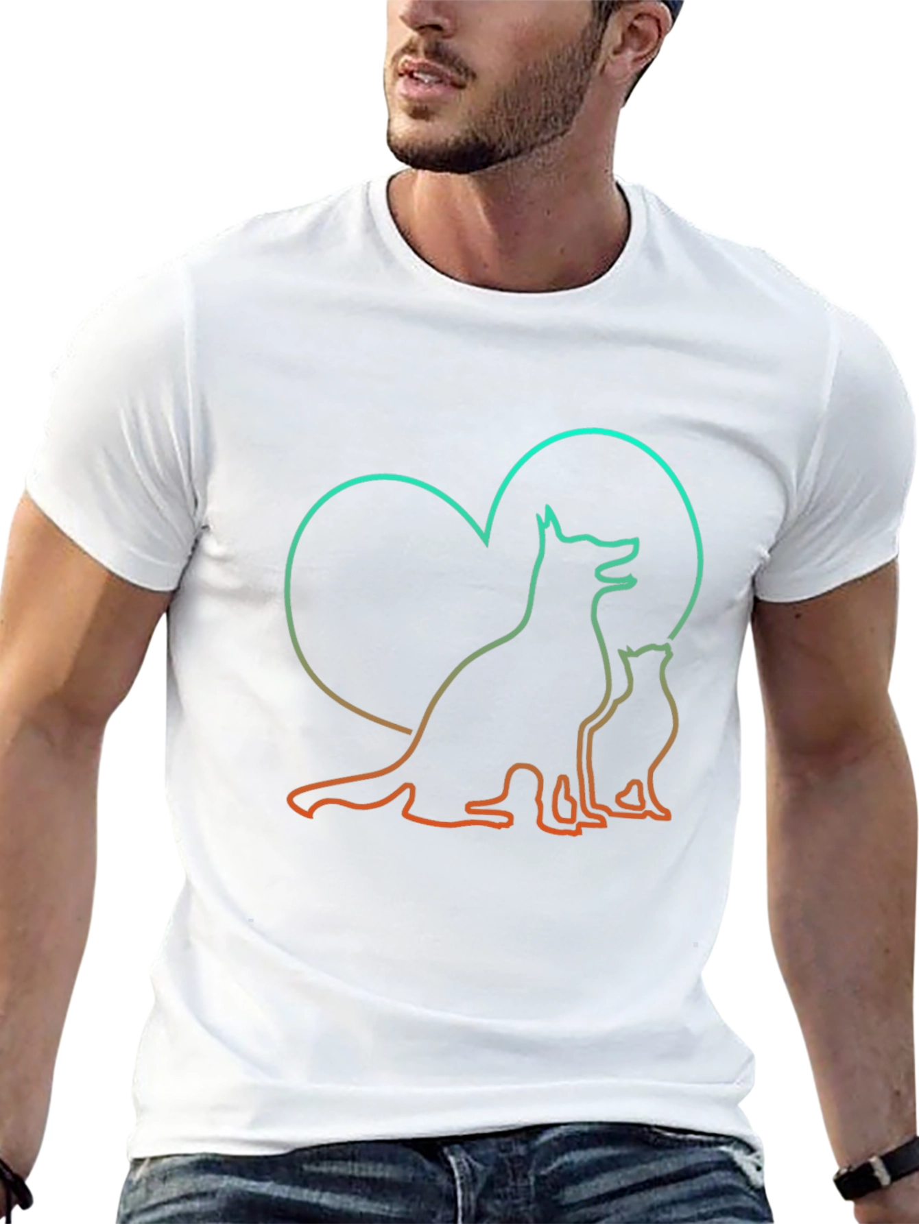 Camiseta Negra Amor Animal