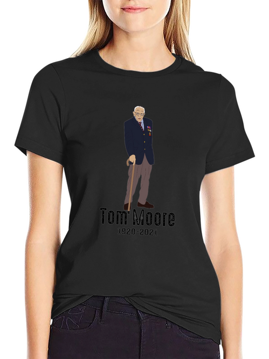 Camiseta Negra Conmemorativa de Tom Moore 1920-2021