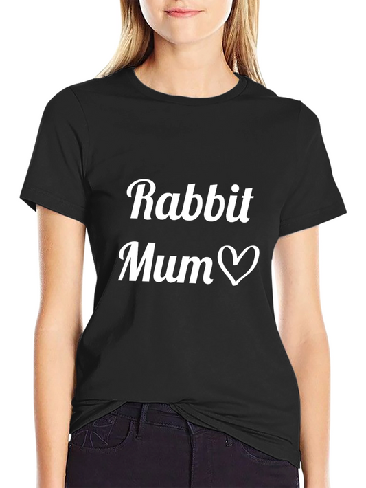 Camiseta Negra Rabbit Mum para Amantes de Conejos