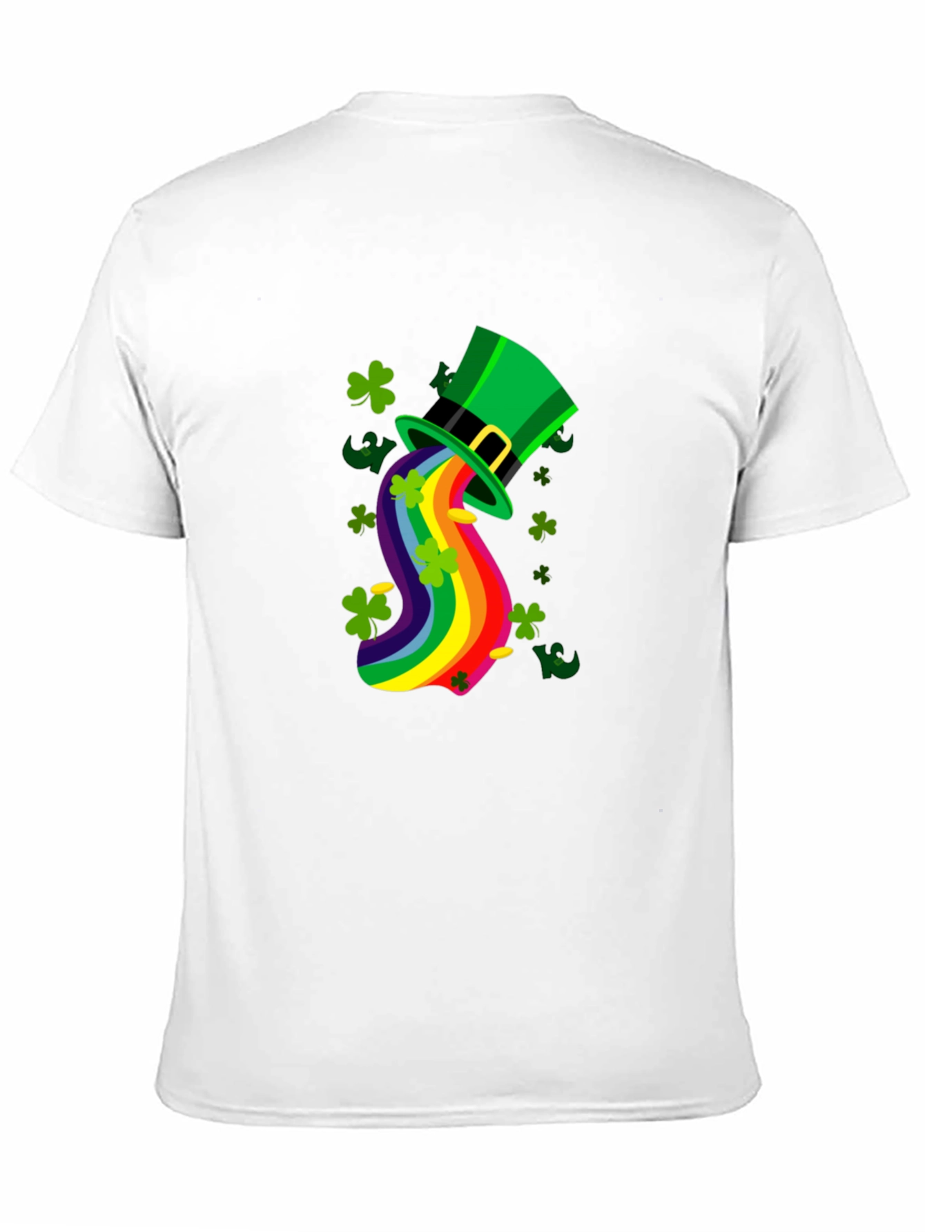 Camiseta Negra San Patricio Arcoíris