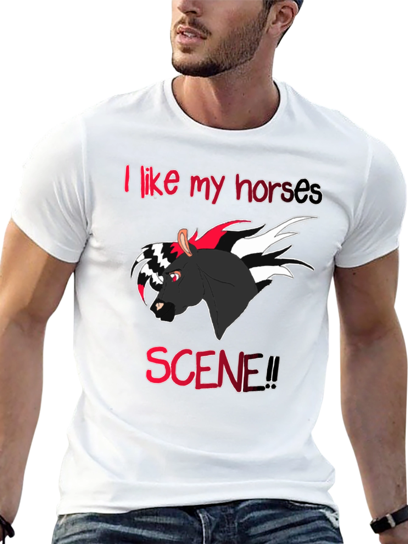 Camiseta Negra I like my horses scene!!