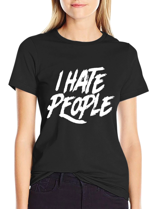 Camiseta Negra: I Hate People - Estilo Casual