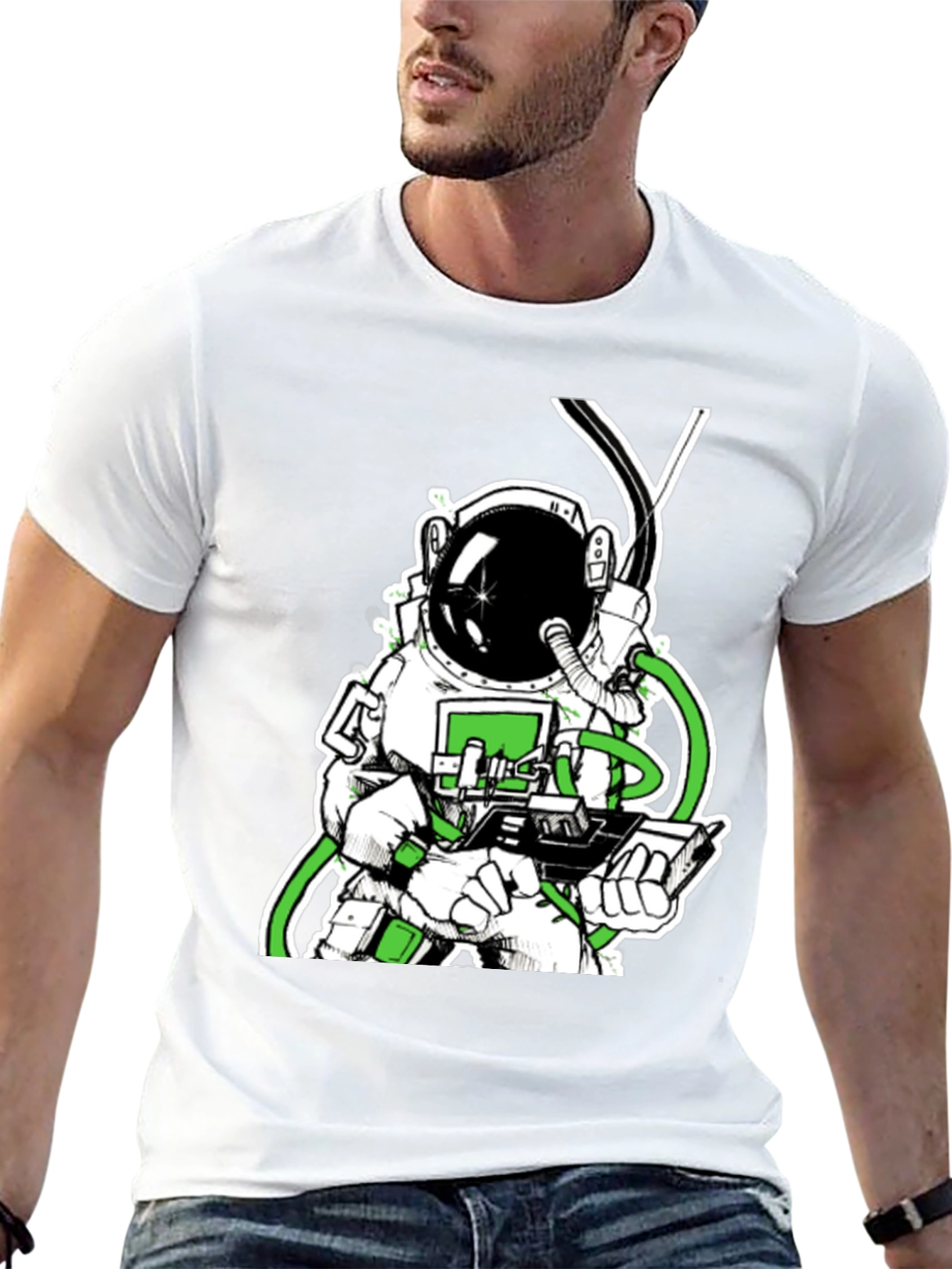 Camiseta Negra con Diseño de Astronauta