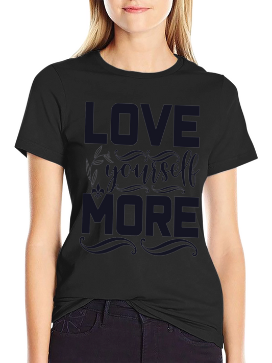 Camiseta Negra con Estampado Love Yourself More