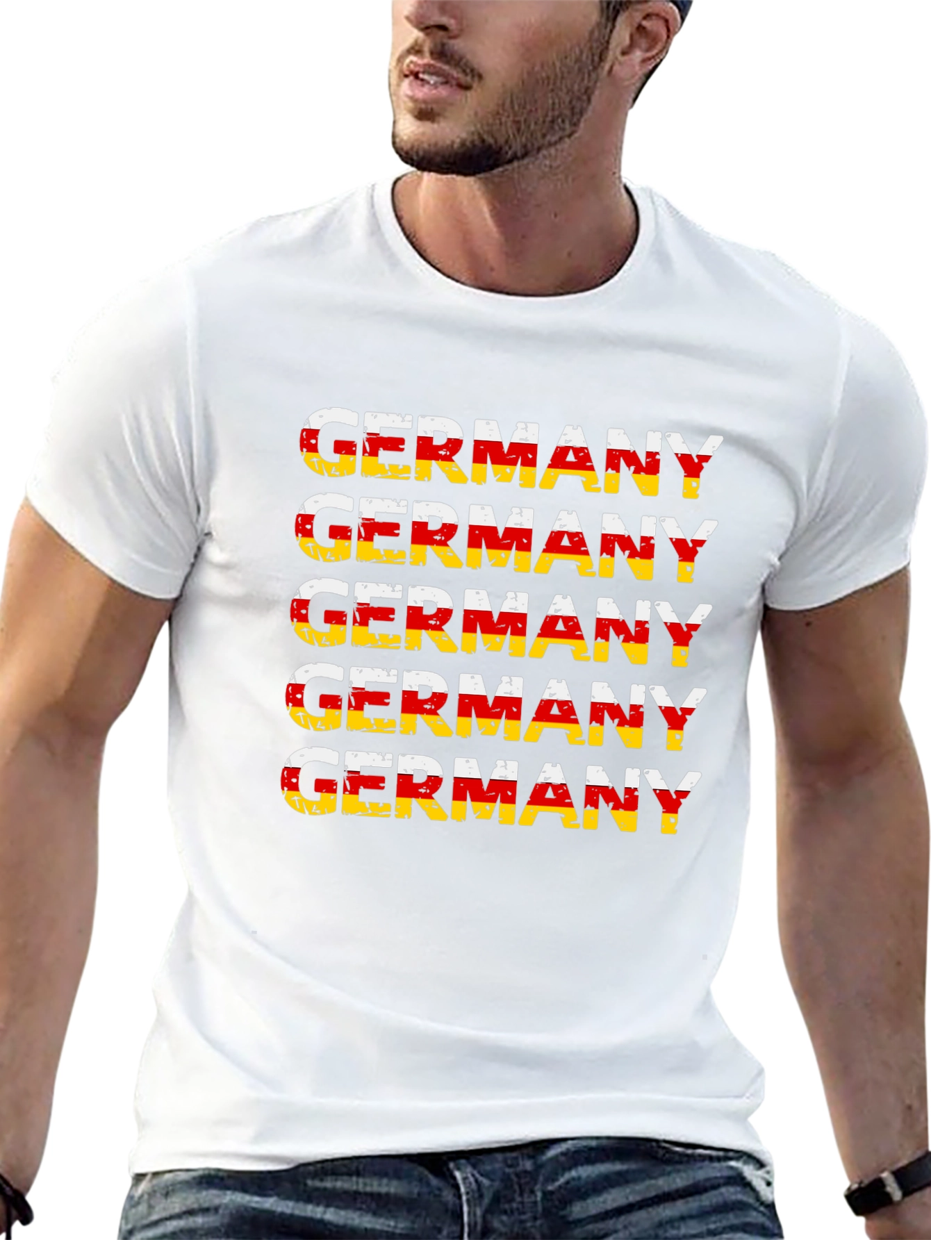 Camiseta Alemania Diseño Bandera Retro Hombre