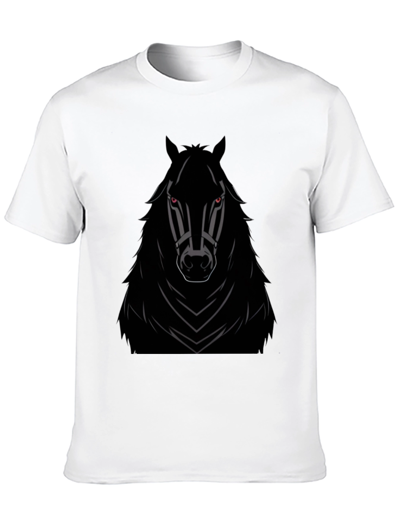Camiseta Negra con Diseño de Caballo Imponente