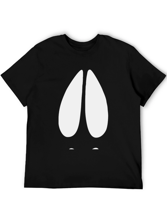Camiseta Negra con Estampado de Huella de Ciervo