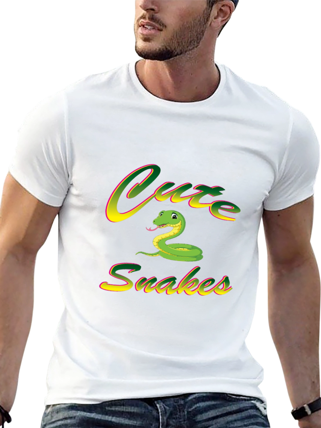 Camiseta Negra Cute Snakes para Hombre