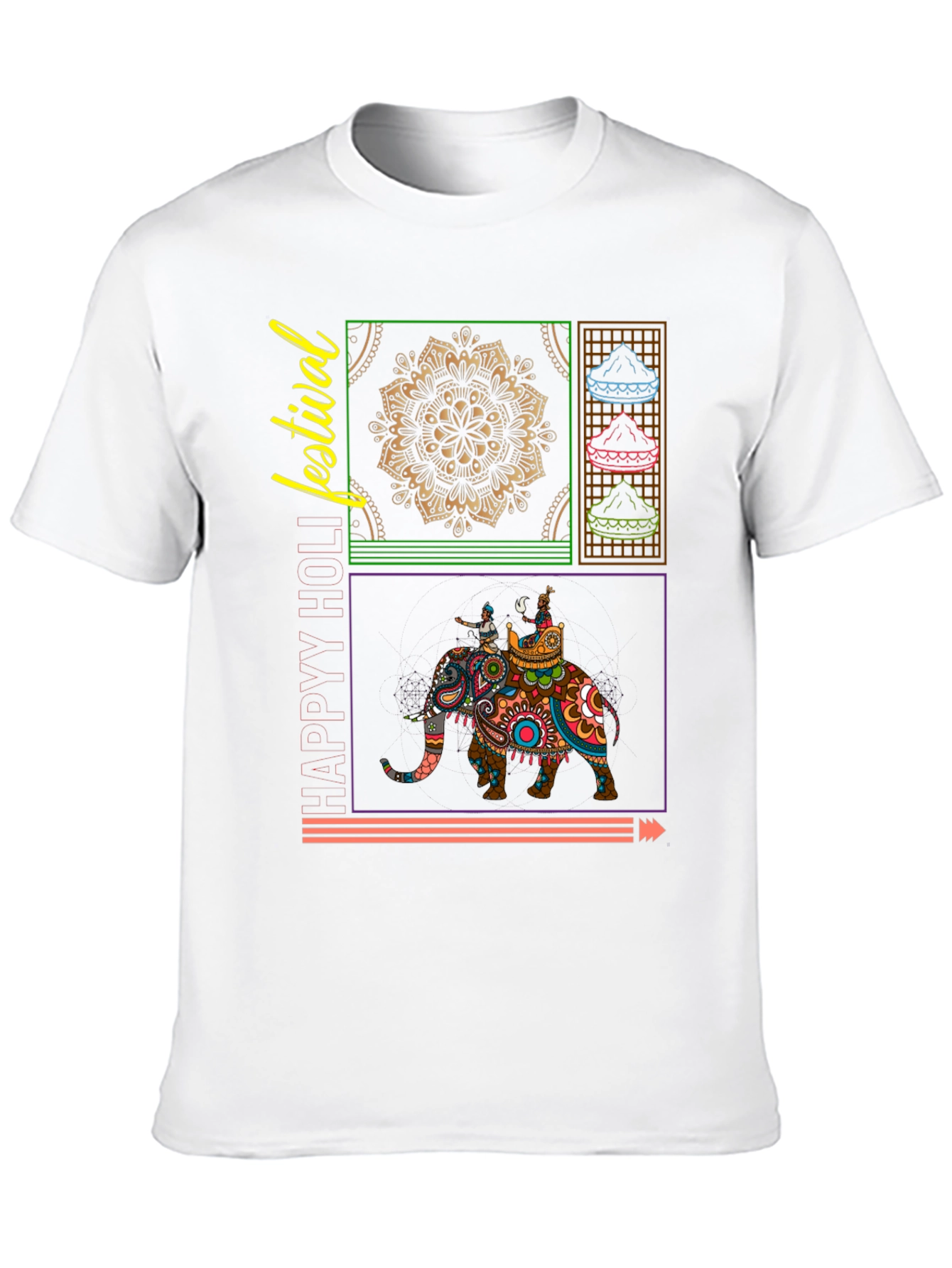 Camiseta Negra Festival Diseño Étnico